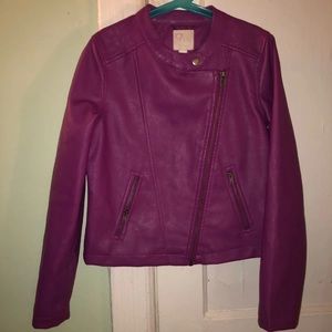 Purple Faux Leather Jacket